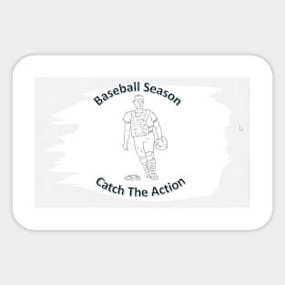 Catch The Baseball Action Sticker